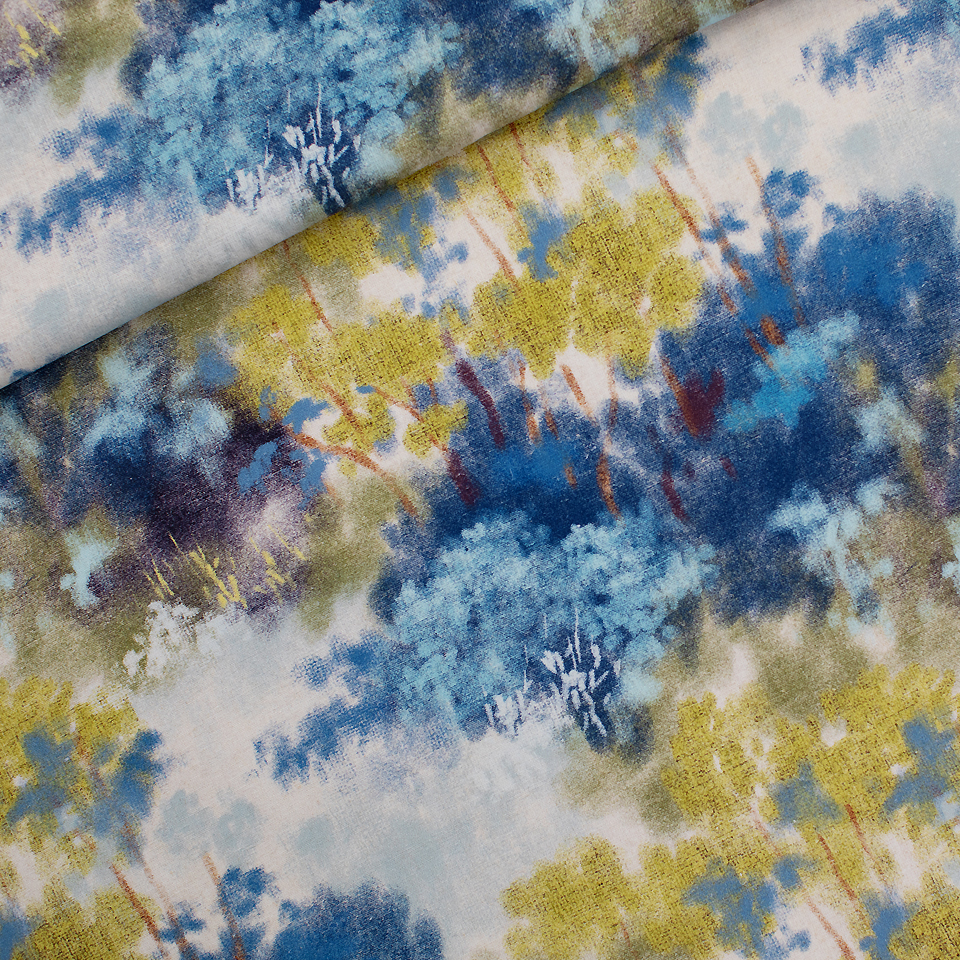 [06111.203] See You at Six – Tissu Mélange Lin et Viscose Imprimé "Dreamy Forest"  - 10 cm