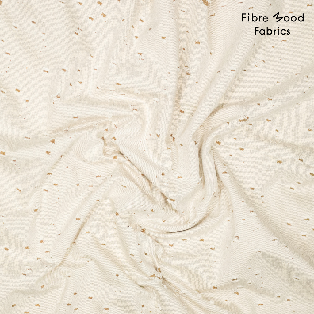 [FM310387] Fibre Mood - Tissu Denim Uni Ecru Effet Usé  "Luki" - 10 cm