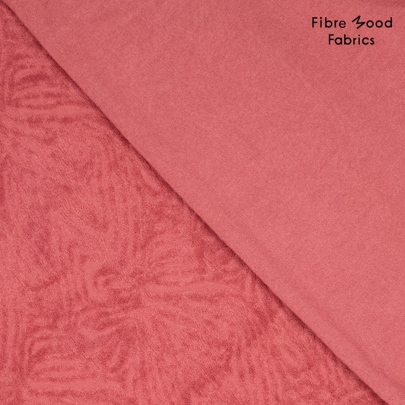 Fibre Mood - Tissu Jacquard de Coton "Maela" Couleur Rose Terracota À Motif Texturé - 10 cm
