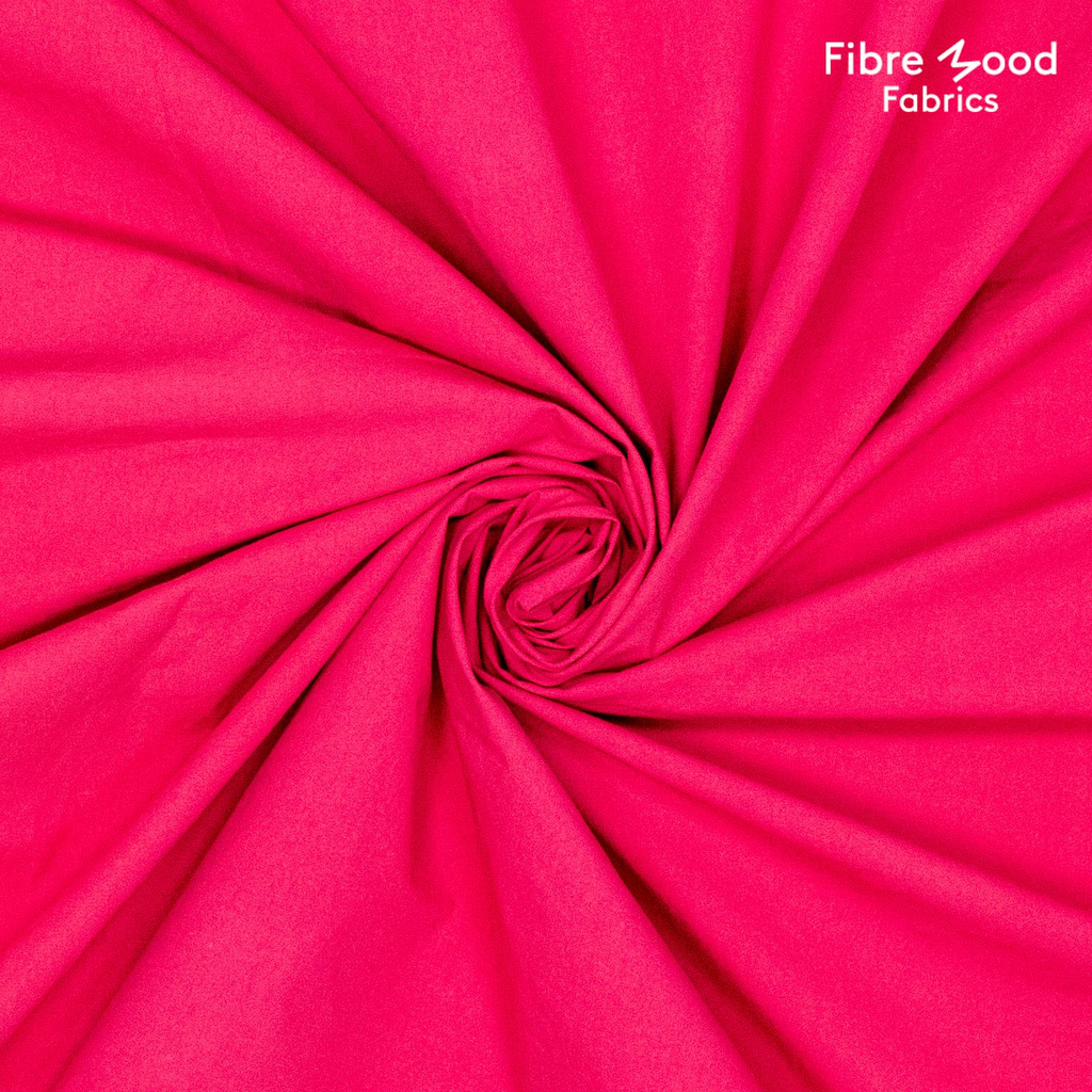 [FM791024-610] Fibre Mood – Tissu Popeline de Coton Lavé « Elvira » Uni Couleur Framboise - 10 cm