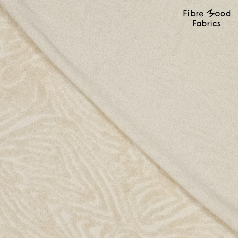 Fibre Mood - Tissu Jacquard de Coton "Maela" Couleur Blanc Cassé à Motif Texturé - 10 cm