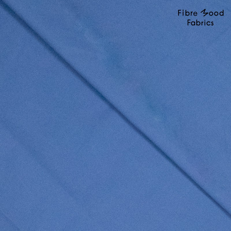 Fibre Mood - Tissu Popeline de Coton Touché Doux "Isola" Uni Couleur Bleu Orage - 10 cm