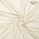 Fibre Mood - Tissu Popeline de Coton "Bryn" Imprimé Rayures Blanches sur le Fond Beige - 10 cm