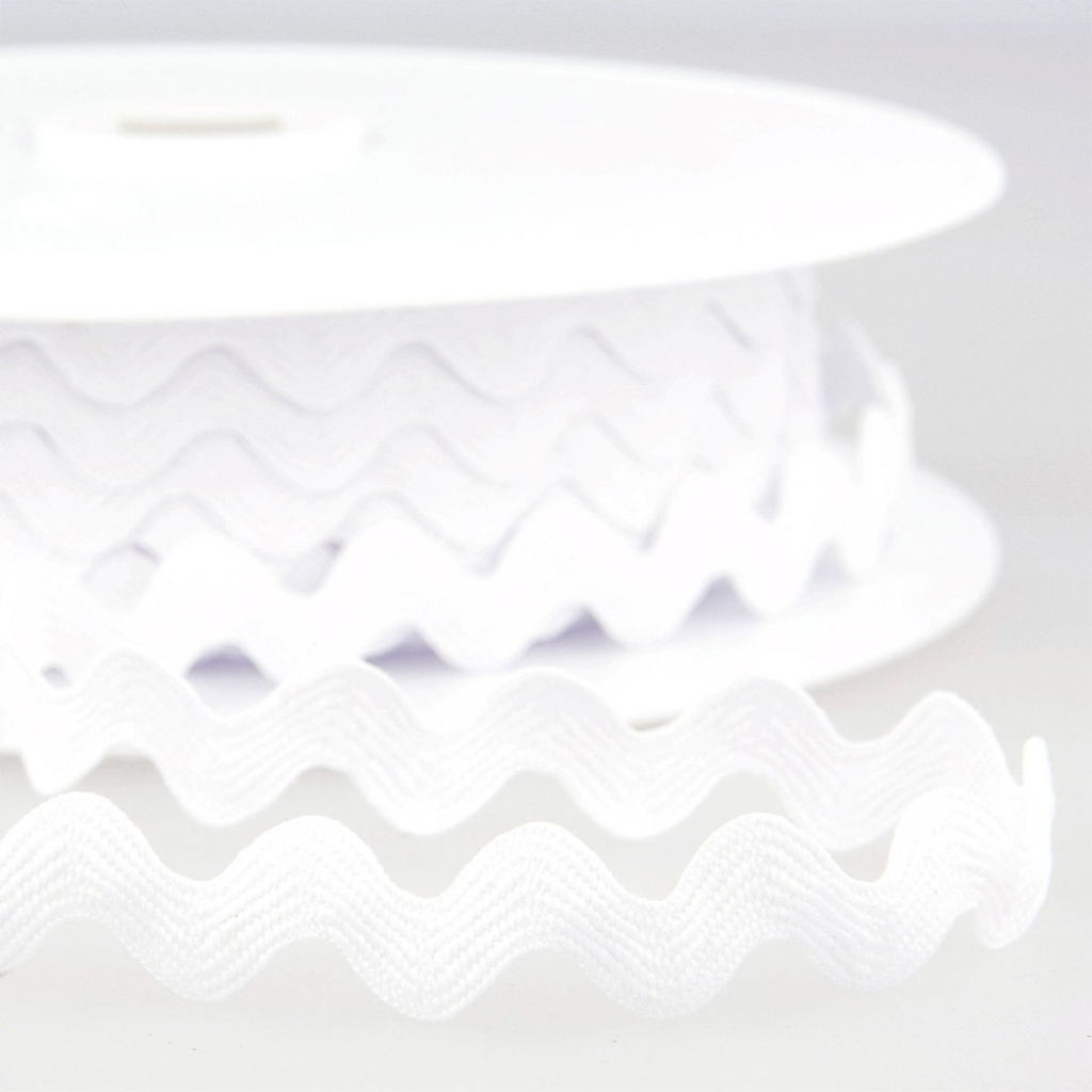 [85101-Blanc] Sélection Coup de Coudre - Galon Serpentine Croquet Blanc 13 mm - 50 cm