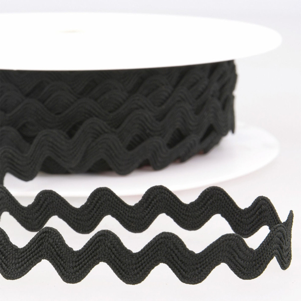 Sélection Coup de Coudre - Galon Serpentine Croquet Noir 13 mm - 50 cm