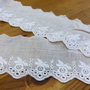 Sélection Coup de Coudre - Galon Broderie Anglaise Festonnée Fleurs Blanc 70 mm - 50 cm