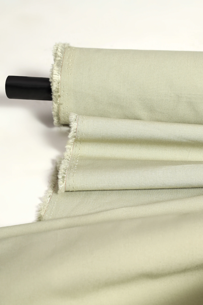 [ABCB02] Atelier Brunette - Tissu Coton Bambou Uni "Mineral Green"- 10 cm