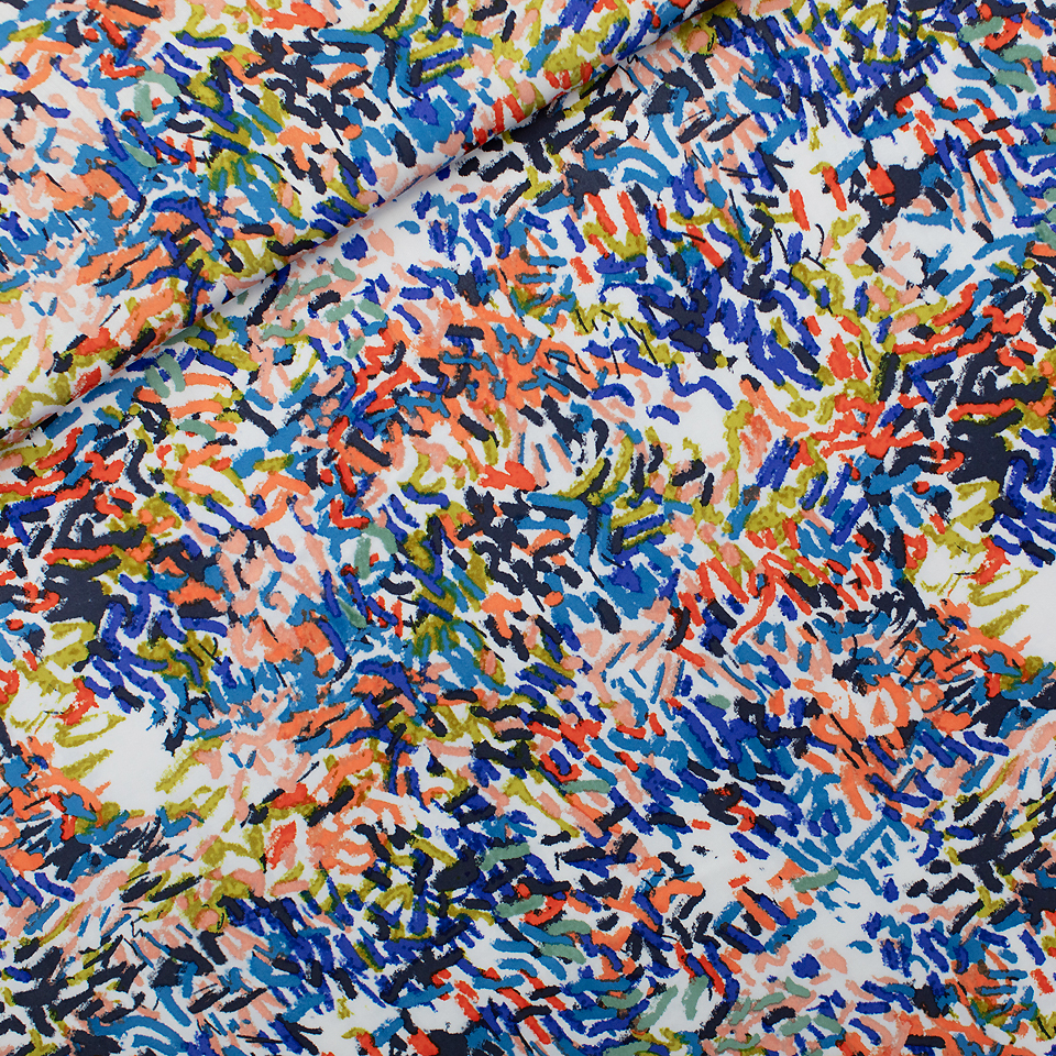 See You at Six - Tissu Satin de Viscose Ecovero Imprimé "Paint Fun" - 10 cm