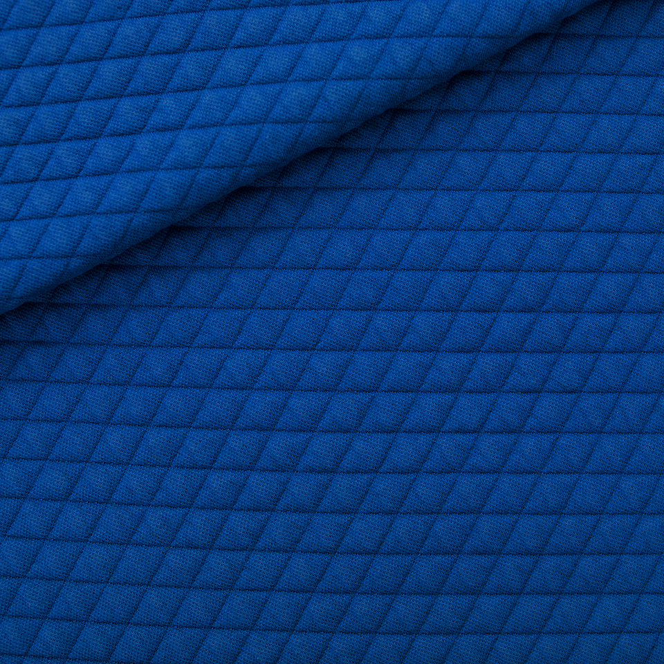 [06119.207.R] See You at Six – Tissu Maille Matelassé Piqué Uni Bleu Surf the Web - 10 cm