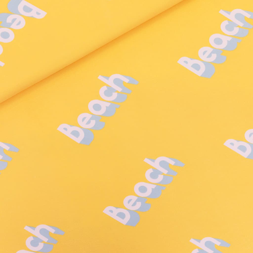 [06002.192] See You at Six – Tissu French Terry de Coton Imprimé « Beach » sur le Fond Jaune Millefeuille - 10 cm