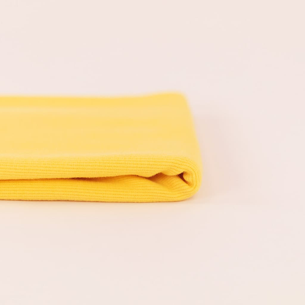 [03214.192] See You at Six – Tissu Jersey Bord-Cotes Uni Couleur Jaune Millefeuille - 10 cm