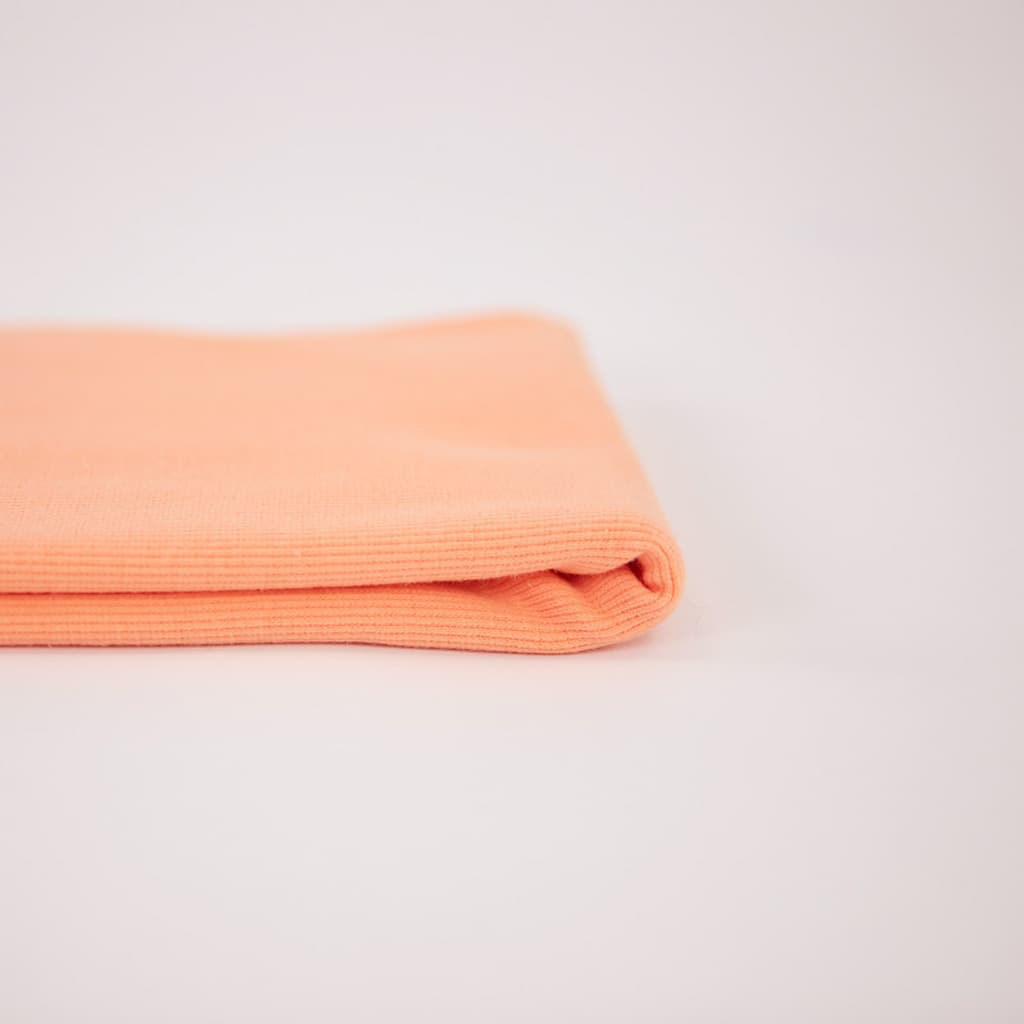 [03214.193] See You at Six – Tissu Jersey Bord-Cotes Uni Couleur Rose Papaya Punch - 10 cm