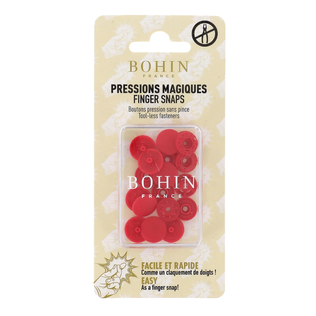 [71757] Bohin - Pressions Magiques Plastique Coloris Rouge (13 mm)