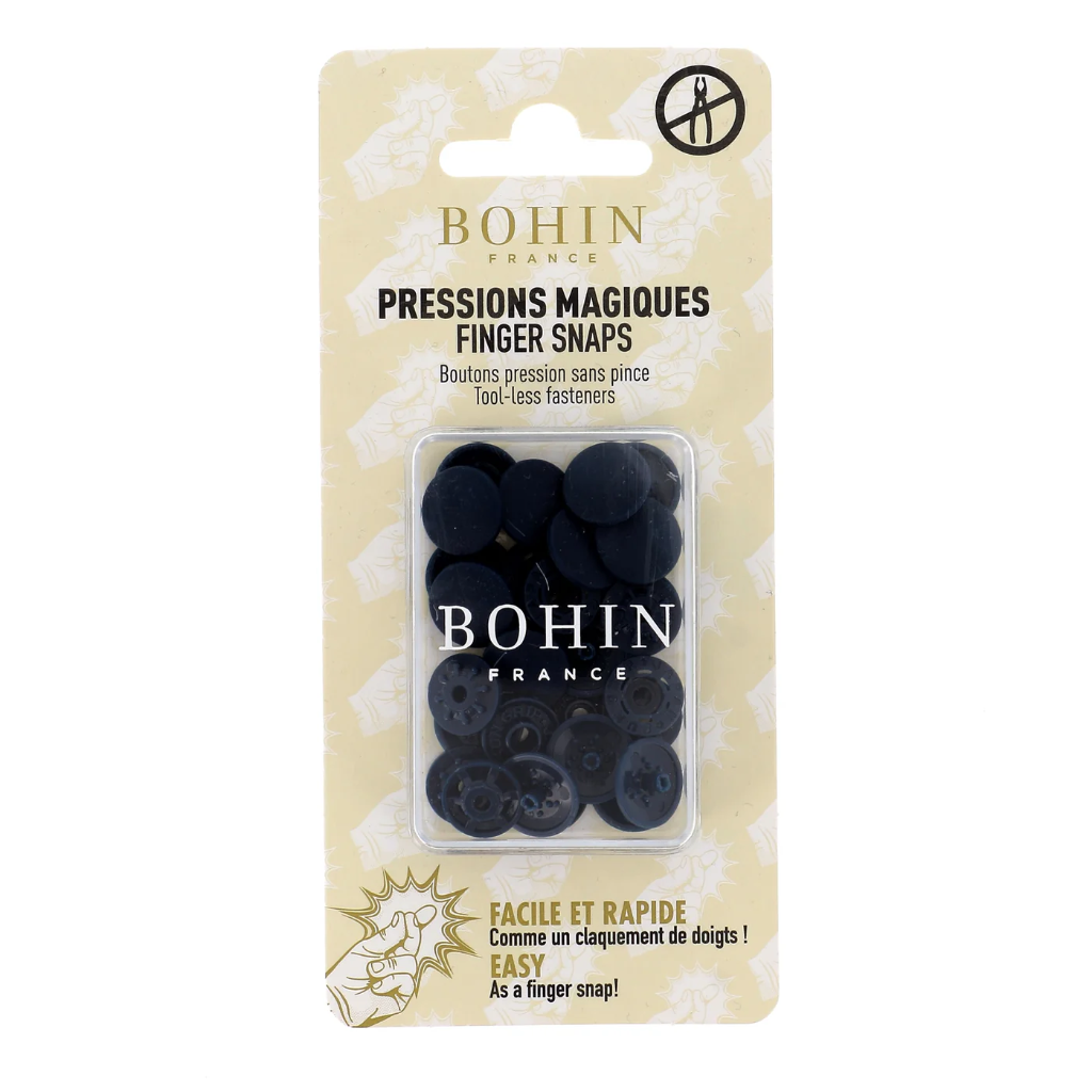 [71758] Bohin - Pressions Magiques Plastique Coloris Bleu Marine (13 mm)