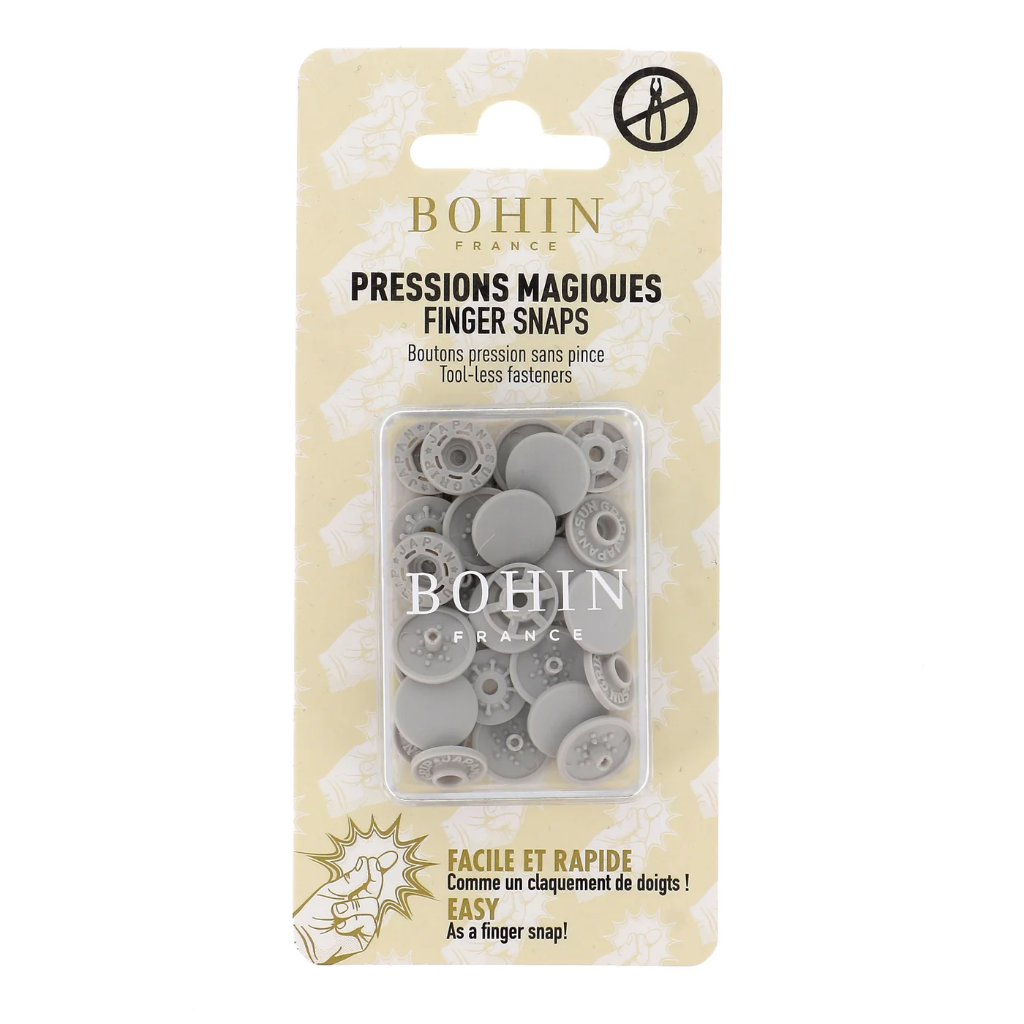 [71766] Bohin - Pressions Magiques Plastique Coloris Gris (13 mm)