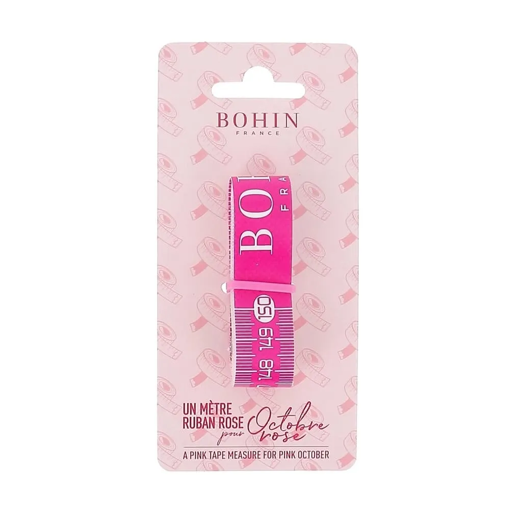 Bohin – Mètre Ruban Rose pour Octobre Rose