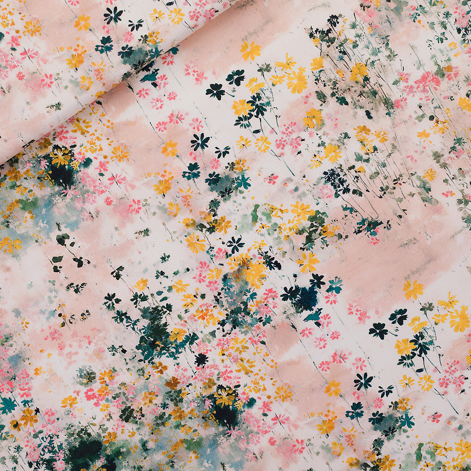 See You at Six – Tissu Toile de Coton Gabardine Imprimé « Garden Sky » - 10 cm