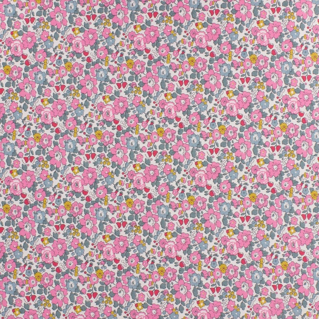 Liberty of London – Tissu New Betsy Ann Tana Lawn Coton Rose Vif - 10 cm