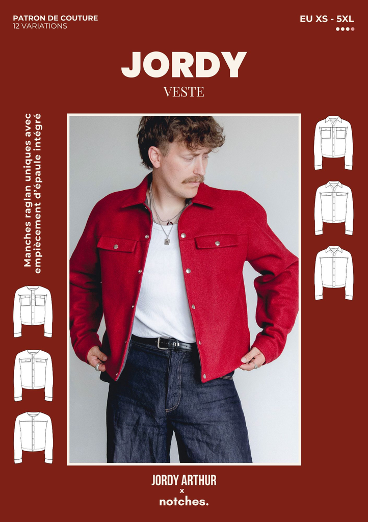 [Jordy] Notches - "Jordy" - Patron Pochette Veste Homme du XS au 5XL