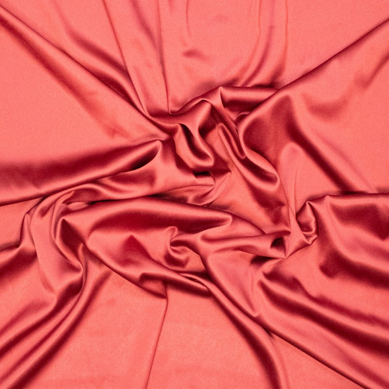[FM792022-602] Fibre Mood – Tissu Satin «Josse» Uni Couleur Rouge  - 10 cm