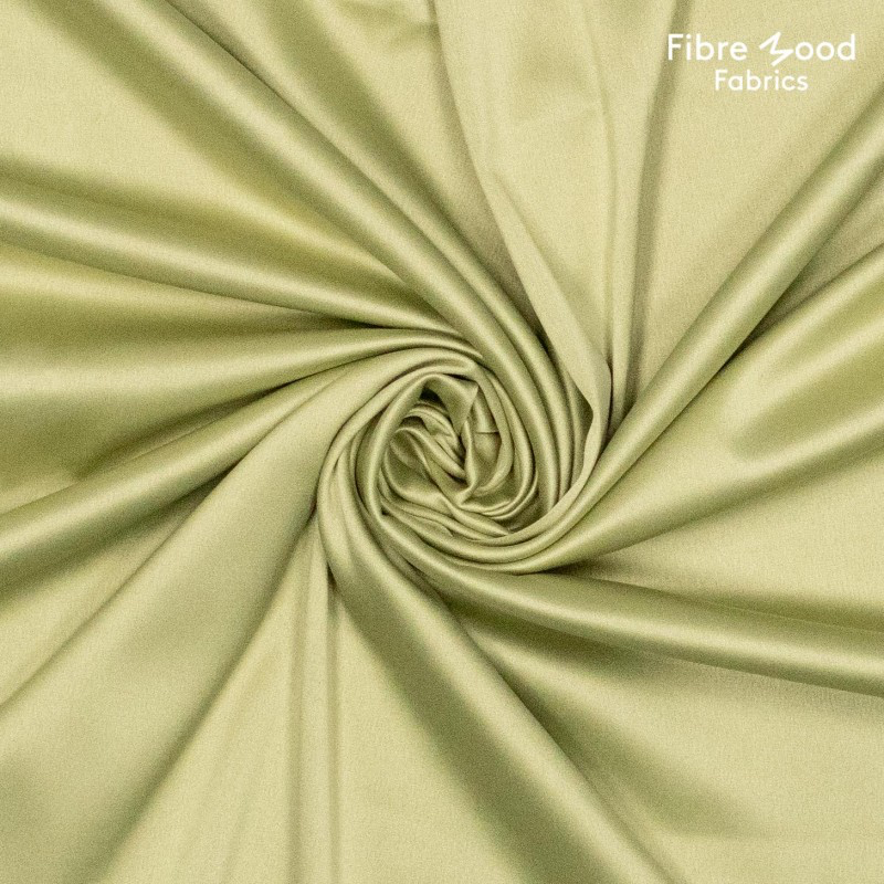 [792022-755] Fibre Mood – Tissu Satin «Samira» Uni Couleur Citron Vert  - 10 cm