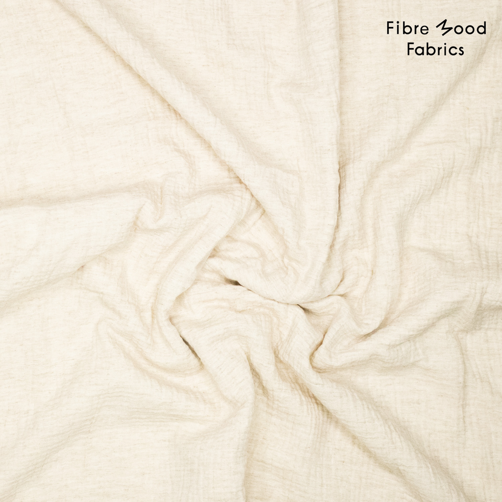 [FM791055] Fibre Mood - Tissu Double Gaze en Coton et Lin "Kaori" Couleur Naturel