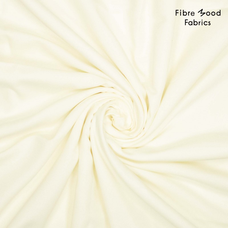 Fibre Mood – Tissu Toile de Coton Et Tencel « Fulki » Uni Couleur Blanc Cassé - 10 cm