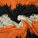 Fibre Mood – Tissu Batiste de Coton «Marley» Imprimé Nuages Noir Et Orange - 10 cm