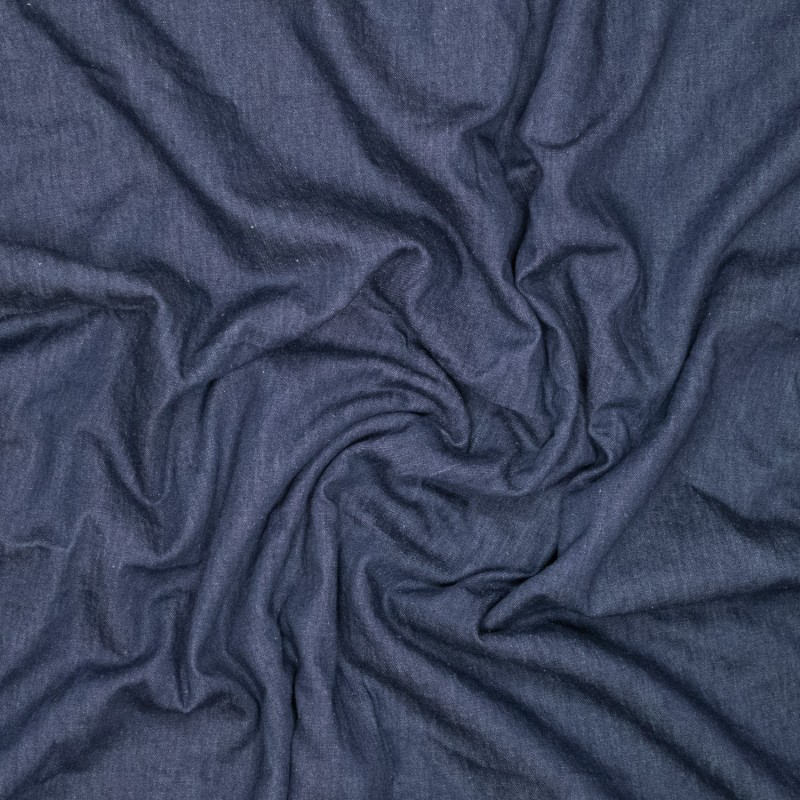[997139-805] Fibre Mood – Tissu Denim en Coton Bio et Chanvre "Frankie" Couleur Bleu Marine - 10 cm