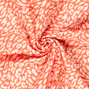 Sélection Coup de coudre - Tissu Voile de Coton Matelassé "Léopard" Corail - 10 cm