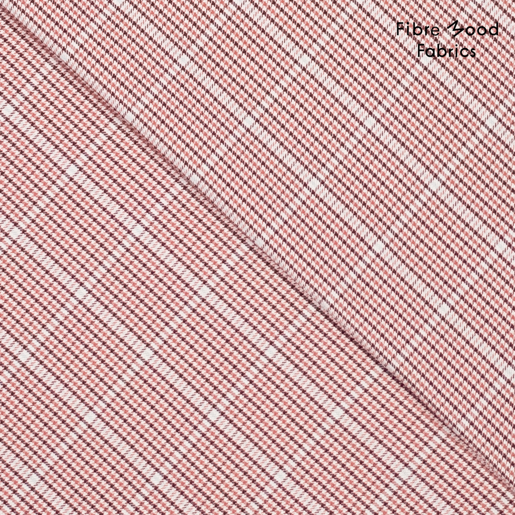 [FM420102] Fibre Mood – Tissu A Carreaux « Mireya » Bordeaux et Beige - 10 cm