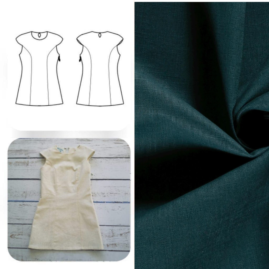 Christine Charles – Kit Couture Robe Yselda Uni Couleur Bleu Canard