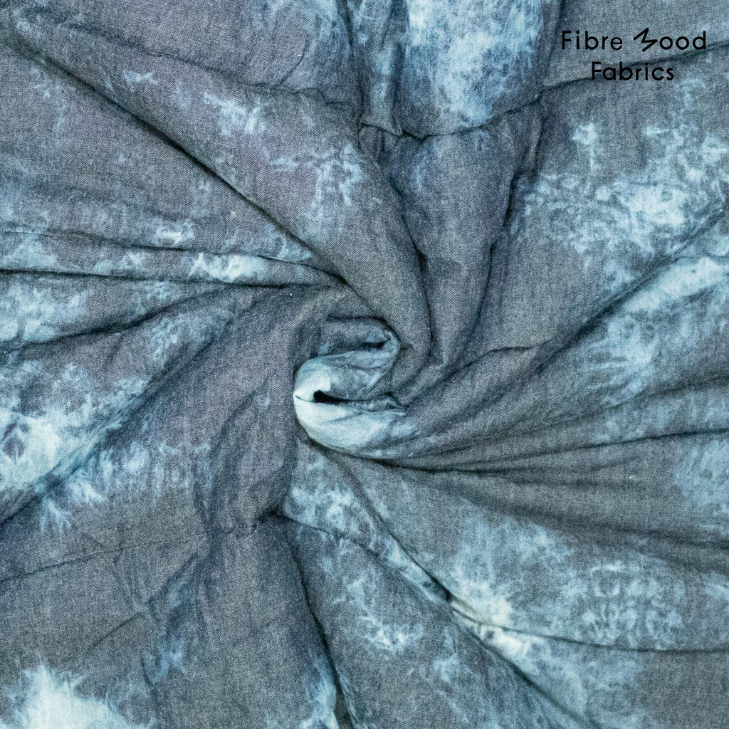 [FM410129] Fibre Mood – Tissu Matelassé « Elma » Couleur Jean Tie ans Dye - 10 cm