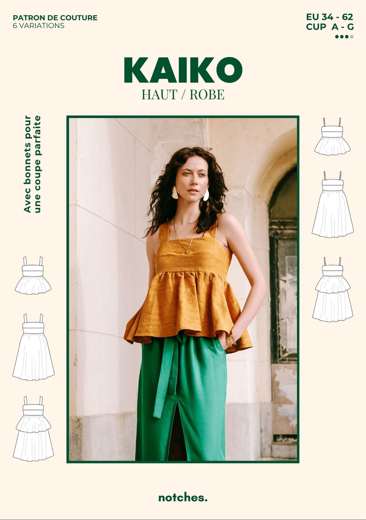 [Kaiko Notches] Notches - "Kaiko" - Patron Pochette Top et Robe Femme du 34 au 62