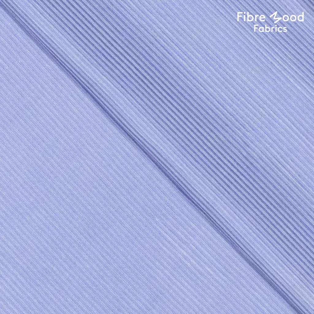 [M321072-819] Fibre Mood – Tissu Jacquard de Viscose Satiné « Hallie » Couleur Bleu Lavande Aux Fines Rayures - coupon 3 m