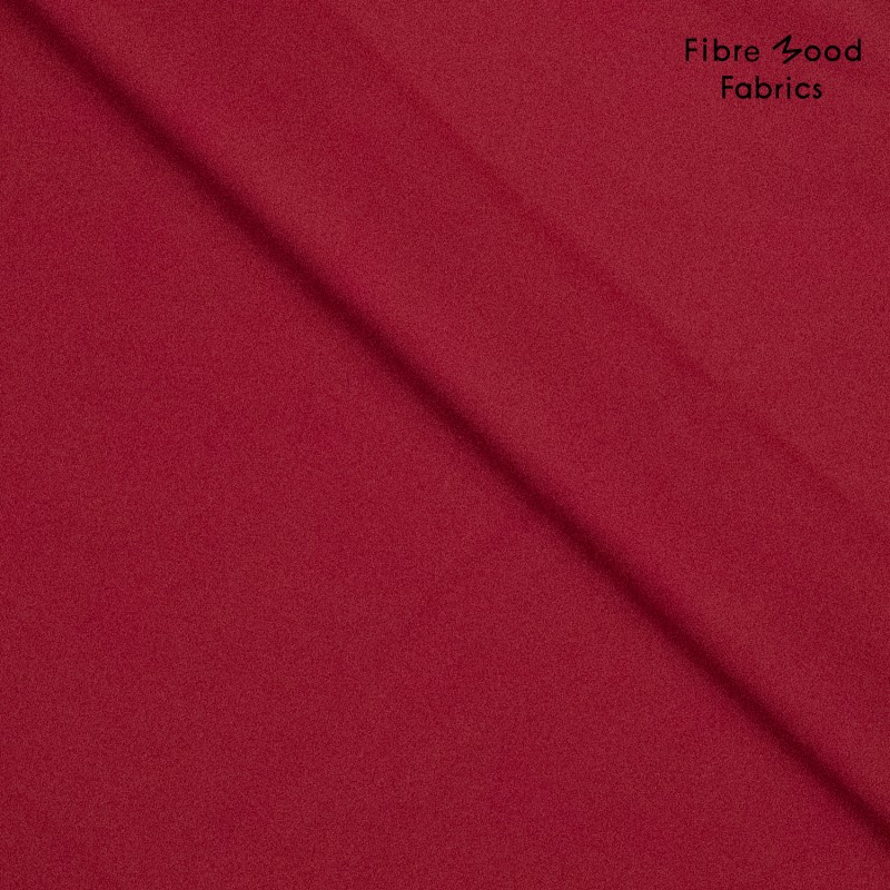 Fibre Mood - Tissu Popeline de Coton Lavé "Elva" Uni Couleur Bordeaux - 10 cm