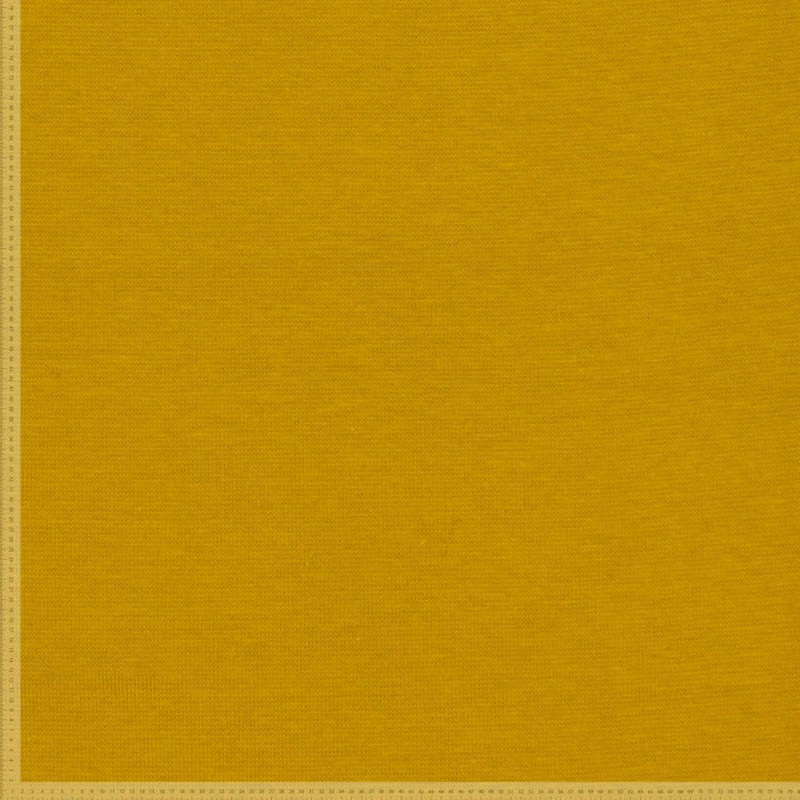 [997242-747] Fibre Mood – Tissu Jersey Bord-Cotes Uni Couleur Ocre - 10 cm