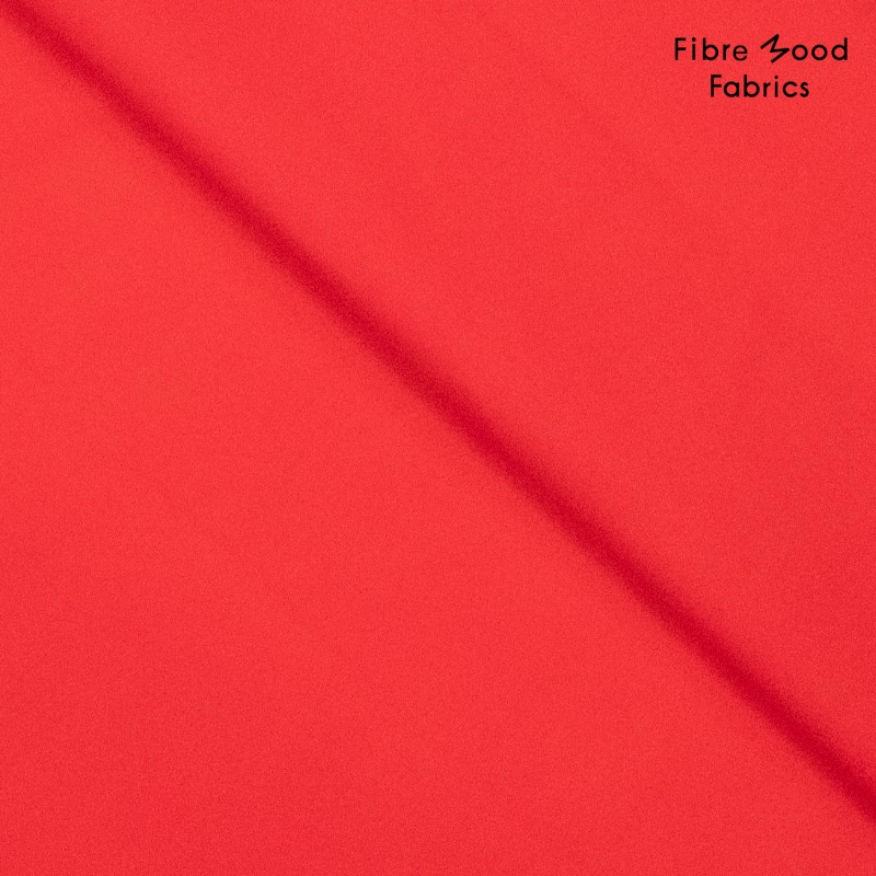 Fibre Mood - Tissu Popeline de Coton Lavé "Zafira" Uni Couleur Rouge Coquelicot - 10 cm