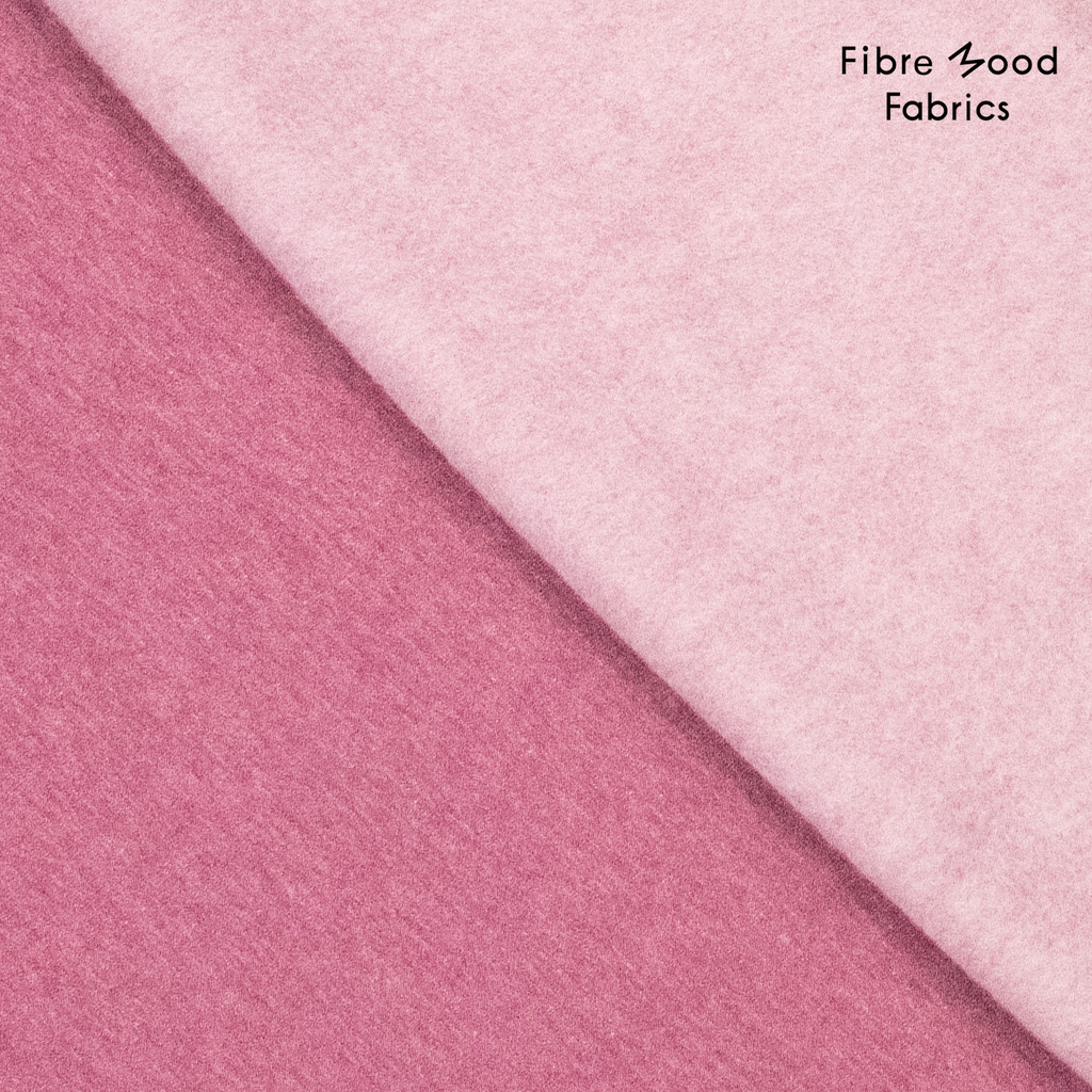 Fibre Mood – Tissu Sweat Molletonné En Coton Bio "Leni" Uni Couleur Prune - 10 cm