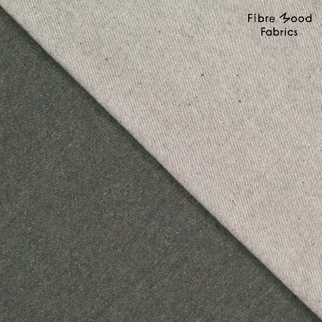 Fibre Mood – Tissu Denim Lourd Lavé "Nori" Couleur Gris Anthracite - 10 cm