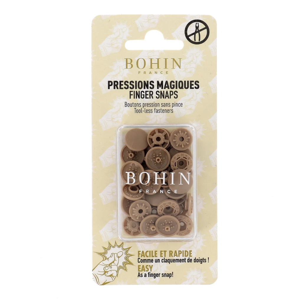 Bohin - Pressions Magiques Plastique Coloris Beige (13 mm)