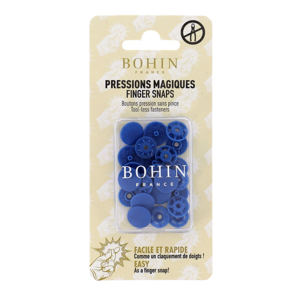 Bohin - Pressions Magiques Plastique Coloris Bleu Roi (13 mm)
