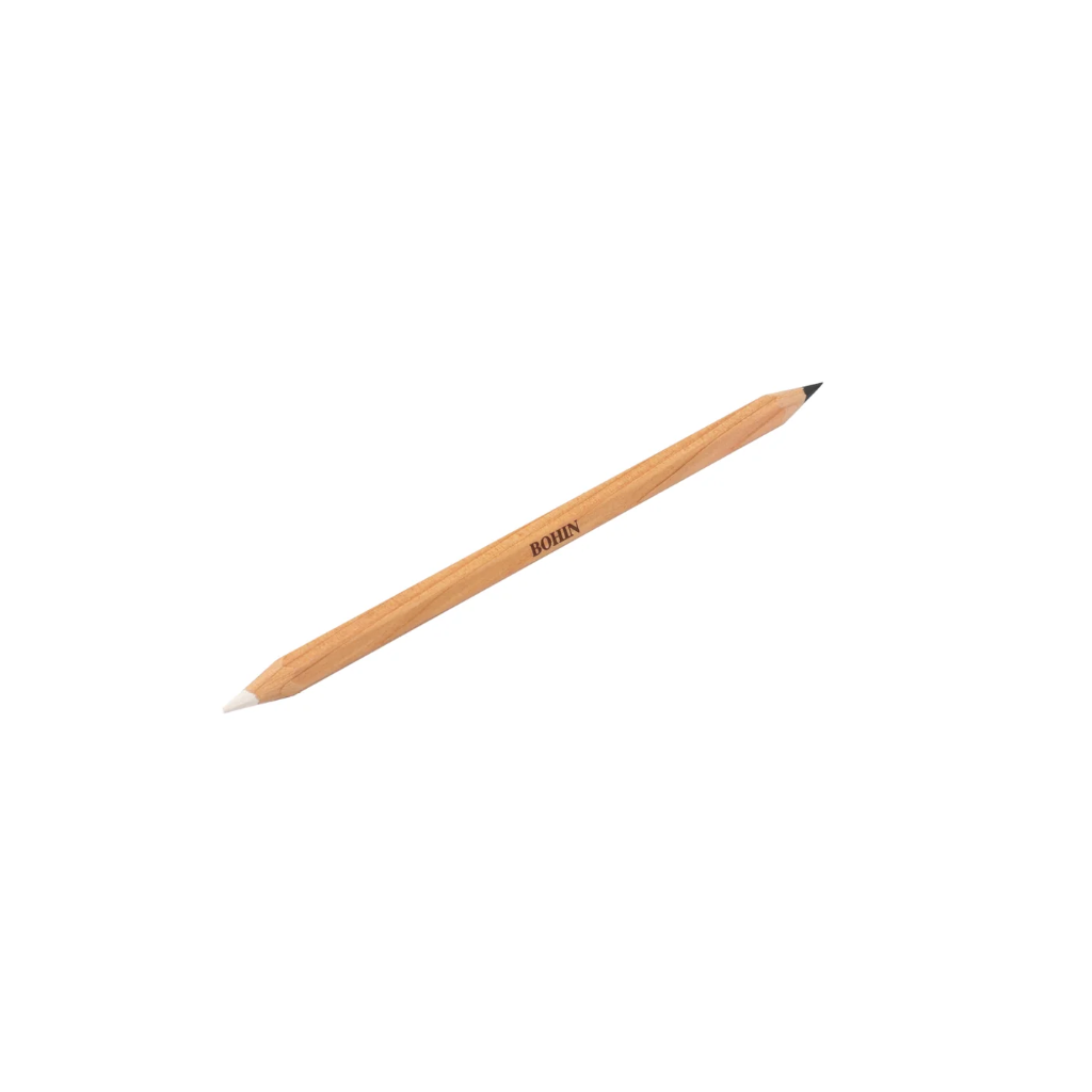 [90800] Bohin – Crayon Craie Bicolore Noir et Blanc