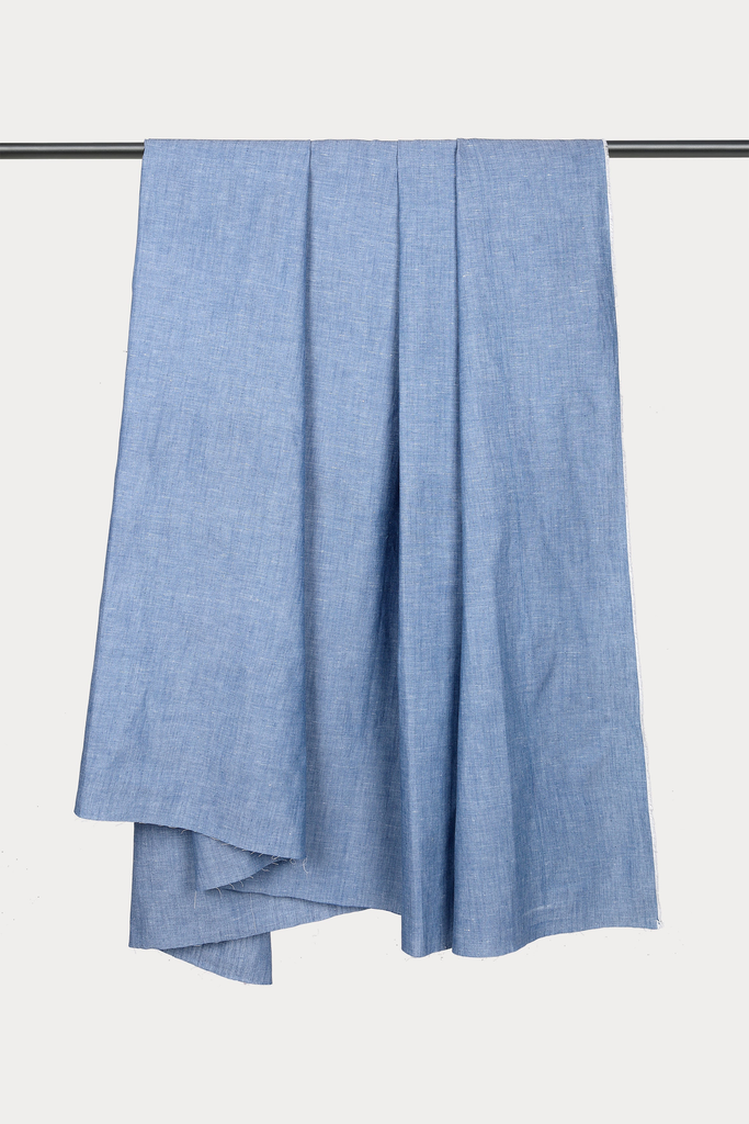 Atelier Brunette – Tissu Chambray Coton Lin Light Blue – 10 cm
