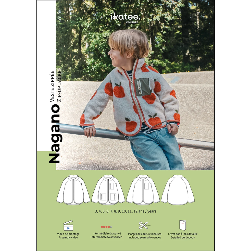 [Nagano] Ikatee - Patron Couture Enfant Veste "Nagano" du 3 au 12 ans