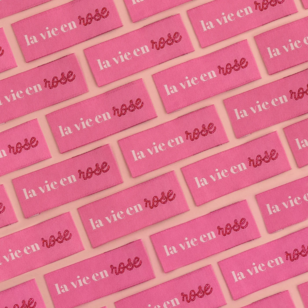 Bohin - Étiquette tissé à coudre "La vie en rose"