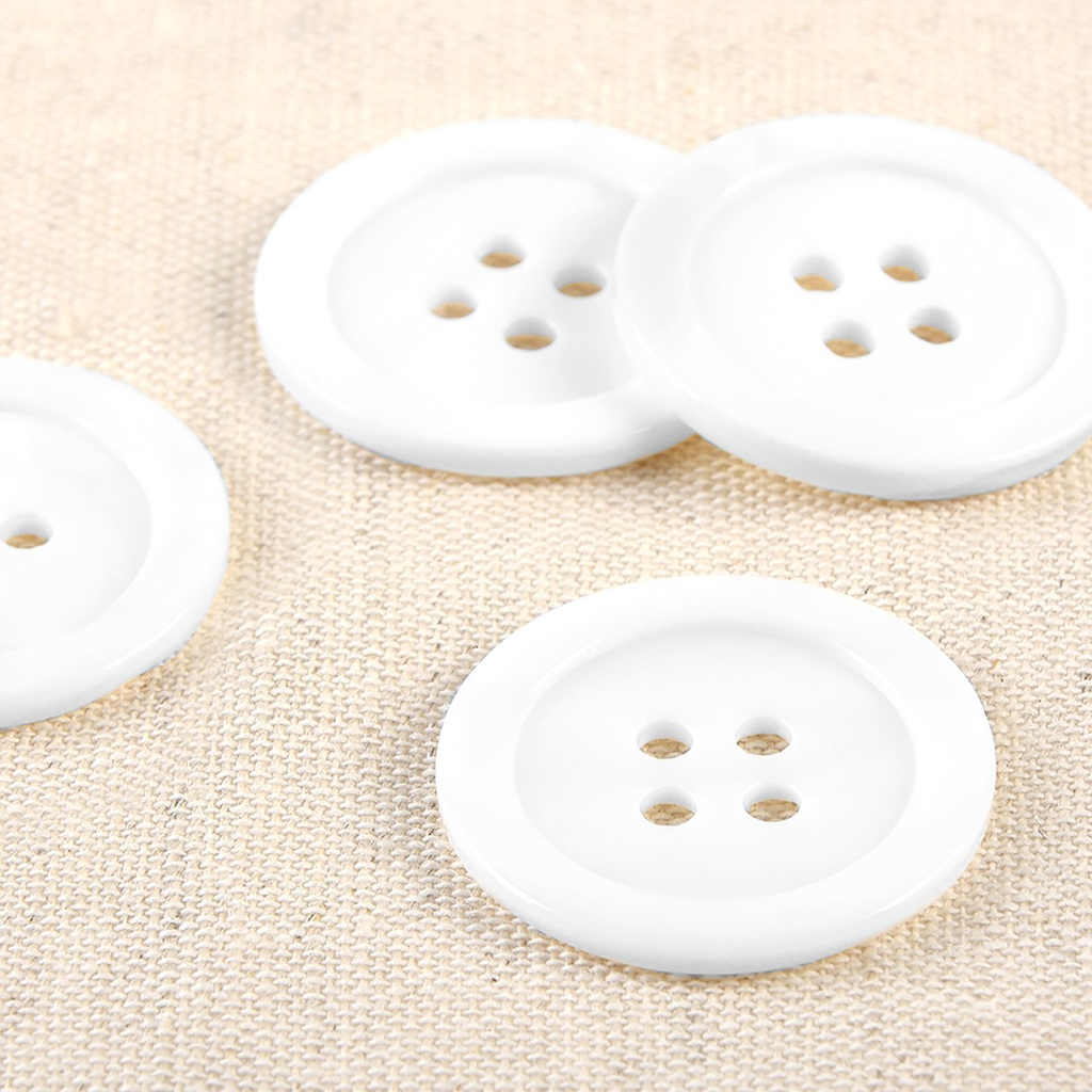 Bouton Nacre Quatre Trous Blanc 13 mm