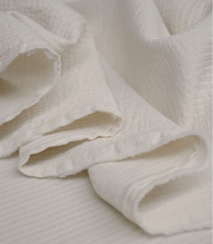 Singulière par Cousette – Tissu Coton brodé « Twin »Couleur Ecru - 10 cm