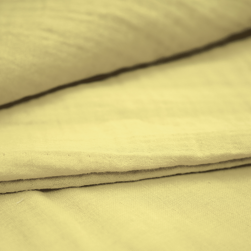 [O9999-6017] C. Pauli – Tissu Double Gaze Coton Biologique Uni Couleur Chardonnay - 10 cm