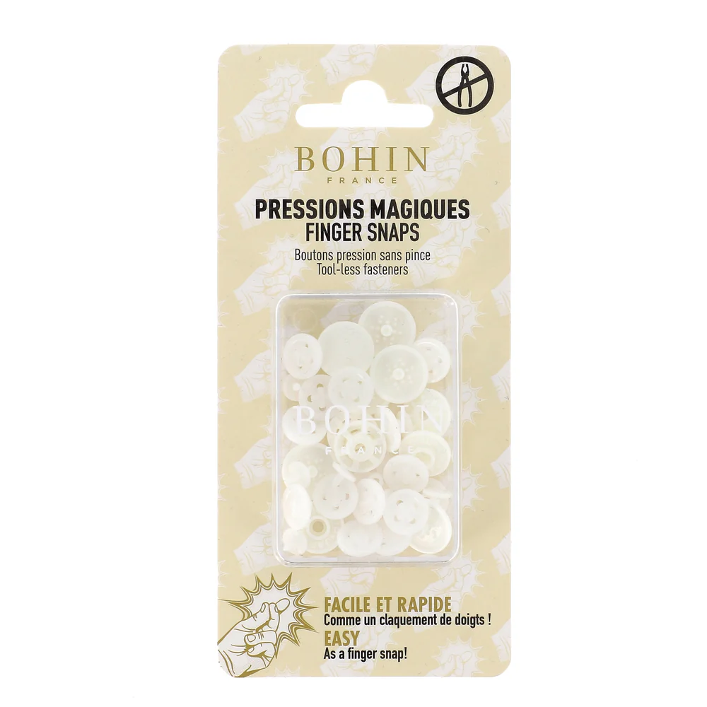 [71751] Bohin - Pressions Magiques Plastique Coloris Blanc (13 mm)